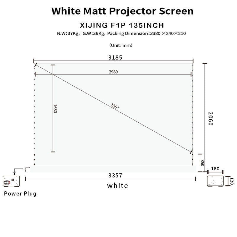 XIJING F1 P White Cinema P Electric Tension Floor projection Screen With White Cinema Material.For Normal Projector.Sound Perforated Acoustic Transparent