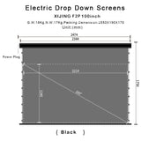 XIJING F2P 100 inch Slimline Drop Down Tension Screen With White Cinema Materia