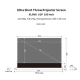 XIJING S PRO P 100inch Electric Floor Rising Screens,Ust Projector Screen,Short Throw Projector Screen,Motorised Projection Screen