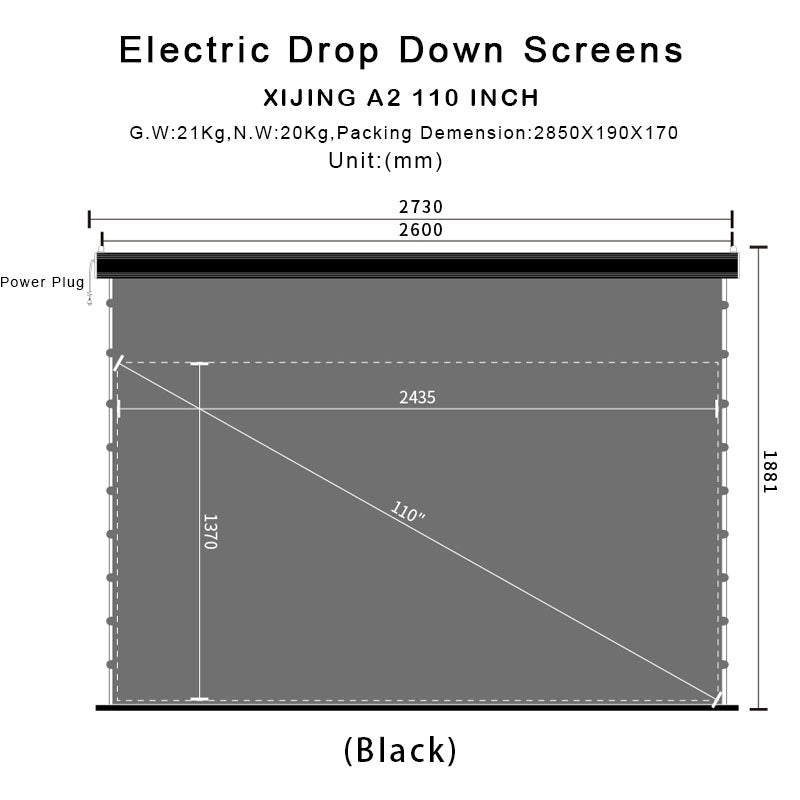 XIJING  110inch ALR  Electric  Drop Down  Projector