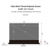 XIJING S PRO P 110inch Electric Floor Rising Screens,Ust Projector Screen,Short Throw Projector Screen,Motorised Projection Screen