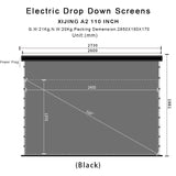 XIJING ALR 110inch electric drop down screen.