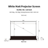 XIJING W1 110inch Electric Tension Floor Rising Screen With black border, With White Cinema Material,Intelligent Remote Control Floor Stand Rising Electric Motorized Floor Rising Projector