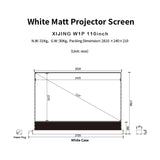 XIJING W1P 110 inch White Cinema P Electric Tension Floor projection Screen With White Cinema Material.For Normal Projector.Sound Perforated Acoustic Transparent.Multimedia Projection Screen