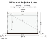 XIJING F1 110Inch Electric Tension Floor Rising Screen With White Cinema Material