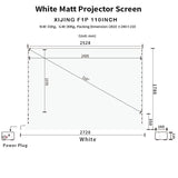 XIJING F1 P  110inch Electric Tension Floor projection Screen With White Cinema Material