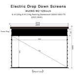 XIJING W2 120inch Slimline Drop Down Tension Screen With White Cinema Material.For Normal Projector,Motorized In Ceiling Projector Screen