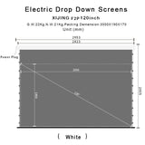 XIJING F2P 120 inch Slimline Drop Down Tension Screen With White Cinema Materia