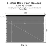 XIJING ALR 120inch electric drop down screen.