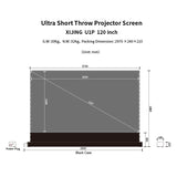 XIJING S PRO P 120inch Electric Floor Rising Screens,Ust Projector Screen,Short Throw Projector Screen,Motorised Projection Screen