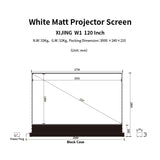 XIJING W1 120inch Electric Tension Floor Rising Screen With black border, With White Cinema Material,Intelligent Remote Control Floor Stand Rising Electric Motorized Floor Rising Projector