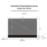 XIJING S PRO P 120inch Electric Floor Rising Screens,Ust Projector Screen,Short Throw Projector Screen,Motorised Projection Screen