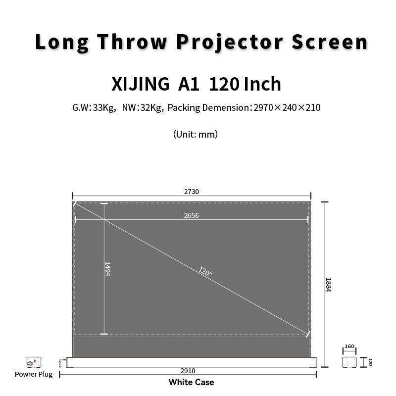 XIJING S ALR 120inch Floor Rising Projector Screen.