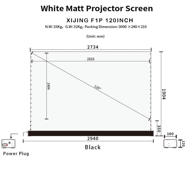 XIJING F1 P White Cinema P Electric Tension Floor projection Screen With White Cinema Material.For Normal Projector.Sound Perforated Acoustic Transparent