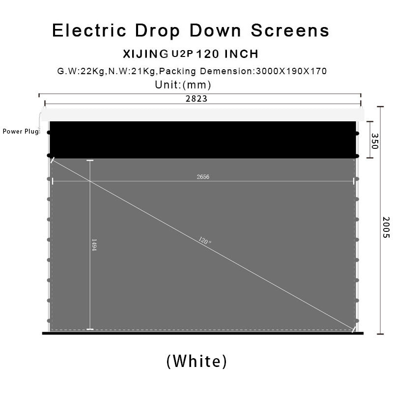 XIJING U2P 120Inch Slimline Tension Screen With Ultra short Throw Ambient Light Rejecting