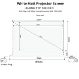 XIJING F1 P 120inch Electric Tension Floor projection Screen With White Cinema Material