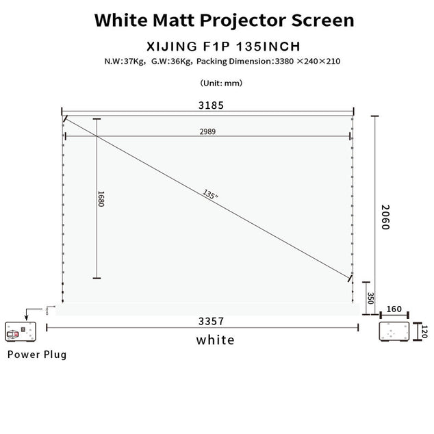 XIJING F1 P White Cinema P Electric Tension Floor projection Screen With White Cinema Material.For Normal Projector.Sound Perforated Acoustic Transparent