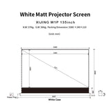 XIJING W1P 135 inch White Cinema P Electric Tension Floor projection Screen With White Cinema Material.For Normal Projector.Sound Perforated Acoustic Transparent.Multimedia Projection Screen