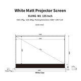 XIJING W1 135inch Electric Tension Floor Rising Screen With black border, With White Cinema Material,Intelligent Remote Control Floor Stand Rising Electric Motorized Floor Rising Projector