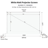 XIJING F1 Floor Rising Motorized Projector Screen, All White Home Cinema Projection Screen.