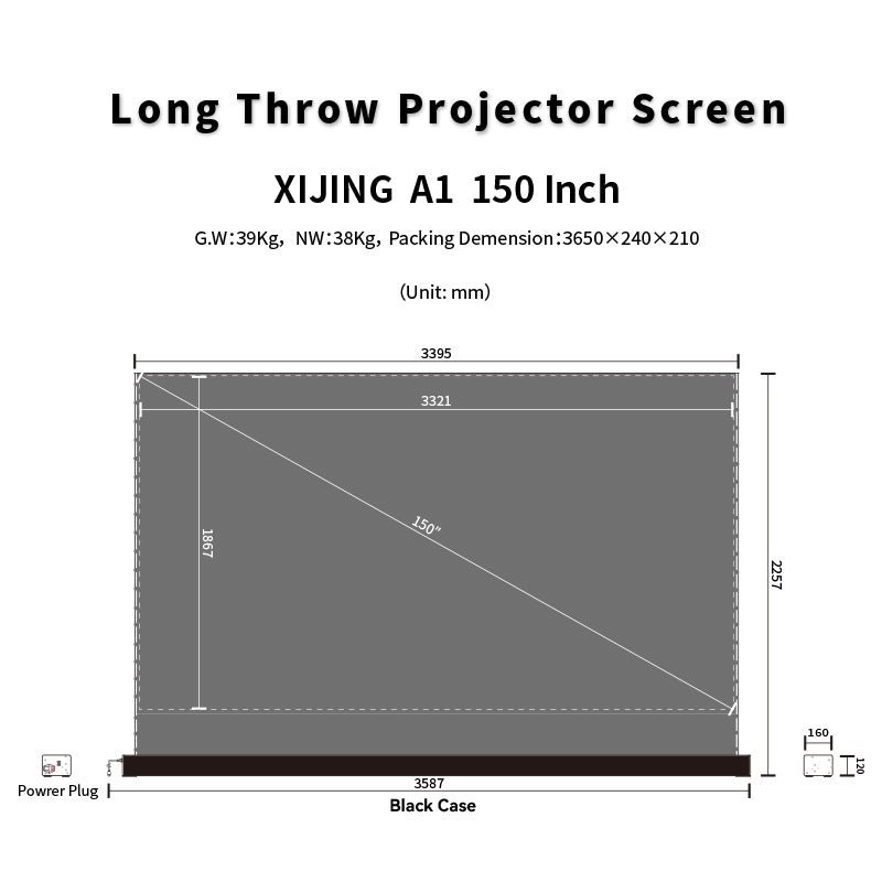 XIJING S ALR 150inch Floor Rising Projector Screen.