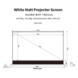 XIJING W1P 150 inch White Cinema P Electric Tension Floor projection Screen With White Cinema Material.For Normal Projector.Sound Perforated Acoustic Transparent.Multimedia Projection Screen