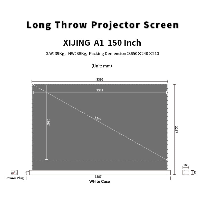 XIJING S ALR 150inch Floor Rising Projector Screen.
