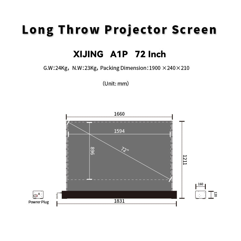 XIJING  72inch S ALR A  Electric  Floor Rising Projector