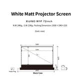 XIJING W1P 72 inch White Cinema P Electric Tension Floor projection Screen With White Cinema Material.For Normal Projector.Sound Perforated Acoustic Transparent.Multimedia Projection Screen