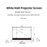 XIJING W1P 72 inch White Cinema P Electric Tension Floor projection Screen With White Cinema Material.For Normal Projector.Sound Perforated Acoustic Transparent.Multimedia Projection Screen