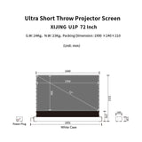 XIJING S PRO P 72inch Electric Floor Rising Screens,Ust Projector Screen,Short Throw Projector Screen,Motorised Projection Screen