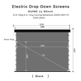 XIJING F2 84 inch Slimline Drop Down Tension Screen With White Cinema Material