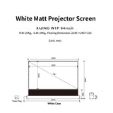 XIJING W1P 84 inch White Cinema P Electric Tension Floor projection Screen With White Cinema Material.For Normal Projector.Sound Perforated Acoustic Transparent.Multimedia Projection Screen