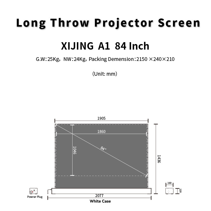 XIJING S ALR 84inch Floor Rising Projector Screen.