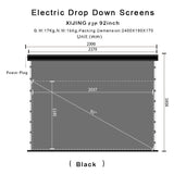 XIJING F2P 92 inch Slimline Drop Down Tension Screen With White Cinema Materia