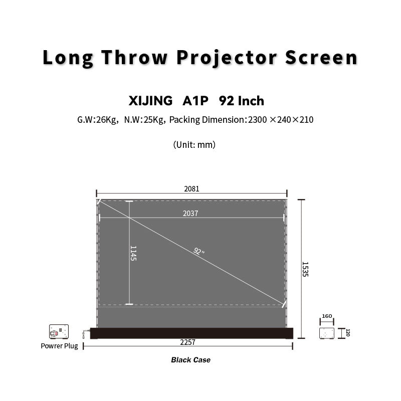 XIJING  92inch S ALR A  Electric  Floor Rising Projector