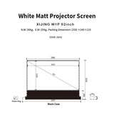 XIJING W1P 92 inch White Cinema P Electric Tension Floor projection Screen With White Cinema Material.For Normal Projector.Sound Perforated Acoustic Transparent.Multimedia Projection Screen