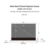 XIJING S PRO P 92inch Electric Floor Rising Screens,Ust Projector Screen,Short Throw Projector Screen,Motorised Projection Screen