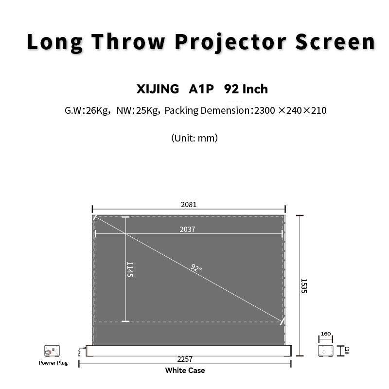 XIJING  92inch S ALR A Electric  Floor Rising Projector