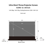 XIJING S PRO 100inch Projector Screen,Ust Projector Screen,Short Throw Projector Screen,Motorised Projection Screen