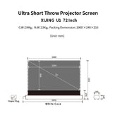 XIJING S PRO 72inch Projector Screen,Ust Projector Screen,Short Throw Projector Screen,Motorised Projection Screen