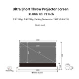 XIJING S PRO 72inch Projector Screen,Ust Projector Screen,Short Throw Projector Screen,Motorised Projection Screen